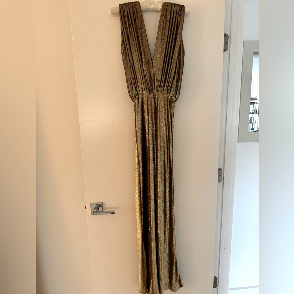 Gold Lamé Maxi Dress